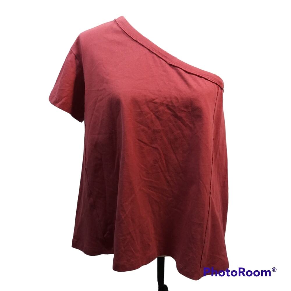 Wishlist Rust Red Lagenlook One Shoulder Top Size M